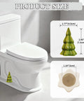 Set Of Two Green Christmas Tree Toilet Bolt Covers That Snaps Right On In Seconds And Brings Hella Cute Holiday Bathroom Decor To Any Home While Keeping Ugly Bolts Straight Outta Sight All Season Long - measuring 1.77" and 2.95".