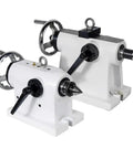 Badass Four Axis Tailstock Indexing Head For Cnc Lathes with heavy cast iron frame and manual rotation handles.