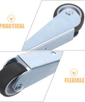 4 Pack Heavy Duty Sliding Door Replacement Caster Wheels Steel And Rubber Track Rollers close-up of flexible roller design.