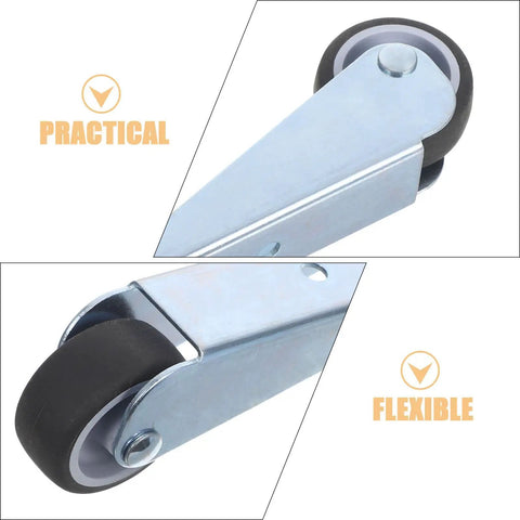 4 Pack Heavy Duty Sliding Door Replacement Caster Wheels Steel And Rubber Track Rollers close-up of flexible roller design.