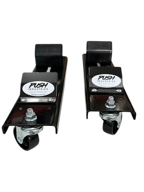 Black snow blower storage dollies for 44, 47, 54 inch models, heavy-duty supports replacement for LP70692, easy lift and store attachments