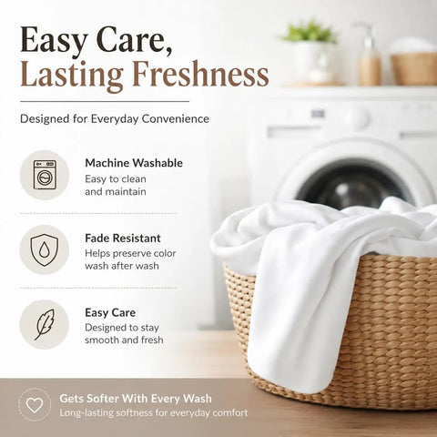 Buttery Soft Organic Cotton Queen Fitted Sheet Featuring 12 Inch Deep Pockets That Snug Up To Any Mattress For Next Level Cozy Vibes And Seriously Comfy Sleep All Week Long with laundry setup.