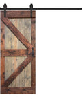 Solid Wood Sliding Barn Door 38 Inch By 84 Inch Walnut Finish With Hardware Kit, Go To Space Saver Door For Pantries, Laundry Rooms, Walk In Closets, Offices And High Traffic Areas, Assembly Required