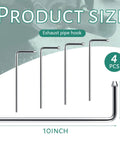 Beefy Heavy Duty Universal Exhaust Hanger Rod Kit Four Pack, Ten Inch Long, 90 Degree Bend Weld On Hangers, Galvanized Steel