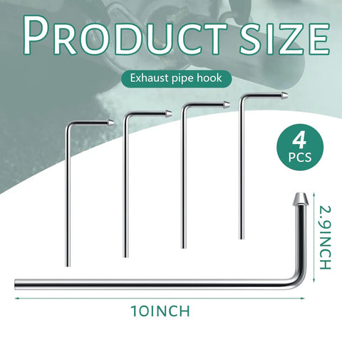 Beefy Heavy Duty Universal Exhaust Hanger Rod Kit Four Pack, Ten Inch Long, 90 Degree Bend Weld On Hangers, Galvanized Steel