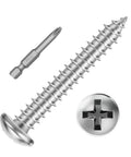 Heavy Duty Pan Head Sheet Metal Screws, Self Tapping Phillips Drive Fasteners, Corrosion Proof 304 Stainless Steel, 1 1/4 Inch Length