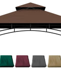 5x8 Ft Grill Gazebo Replacement Cover All Weather Waterproof Brown Canopy Top Fits L GG001PST F L GG001PST H L GG001PST F2 Models