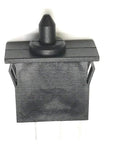 Direct Swap Replacement Mini Accelerator Pedal Switch, Three Pin Plunger Foot Switch top view, compact black plastic design.