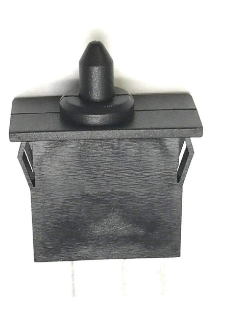 Direct Swap Replacement Mini Accelerator Pedal Switch, Three Pin Plunger Foot Switch top view, compact black plastic design.