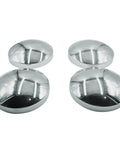 Rear Wheel Hub Cap Covers For Semi Trucks 8 Inch Dome Style Beefy Chrome Finish 4 Pack With 8 Inch Outer Diameter And Three Point Five Inch Height Fits Eight And A Half Inch Axle With Five Eighth Inch Inner Studs Compatible With Kenworth Peterbilt
