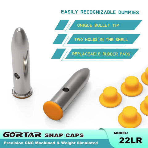 22LR Snap Caps Training Rounds Set For Safe Dry Fire Practice And Malfunction Drills Close To Real Weight 12 Pcs Simulated