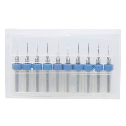 Nozzle Cleaning Kit With 10 Tungsten Carbide Micro Drill Bits 0.5mm displayed in a transparent case
