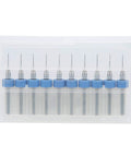 10 Piece Pro Grade Tungsten Carbide Micro Drill Bits Set For PCB SMT CNC Projects, neatly arranged in a plastic case