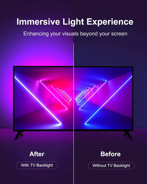 Color Changing Bluetooth LED Backlights For TV With Dope Smart App Control 15ft USB Powered Strip Perfect For Bedroom Gaming Room PC Or Mirror Fits 55 To 75 Inch TVs Music Sync Voice Control Remote And IR Options