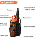 Heavy Duty Submersible Water Pump 1HP 3500 GPH with Built In Float Switch for pools and basements, shown with labeled parts