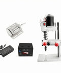 FytStycale Mini Bench Drill Press Heavy Metal Body Rectangular Base With Jt0 Chuck Flat Vise Power Supply Speed Controller components set