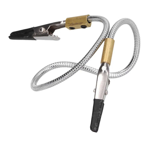 Soldering Helping Hands With Two Clips, adjustable welding station tool with bendable alloy steel arm and high temp sleeve.