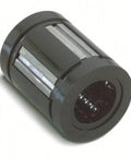 1 Inch Closed Linear Guide Ball Bushing Bearing Self Aligning for End Supported Shafts, black cylindrical design, side view.