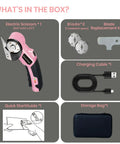 What's included: SamtuFast Cordless Electric Scissors, two blades, charging cable, quick start guide, and storage bag.