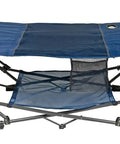 Portable Foldable Metal Framed Hammock With Cup Holder And Built In Storage Pocket shown folded