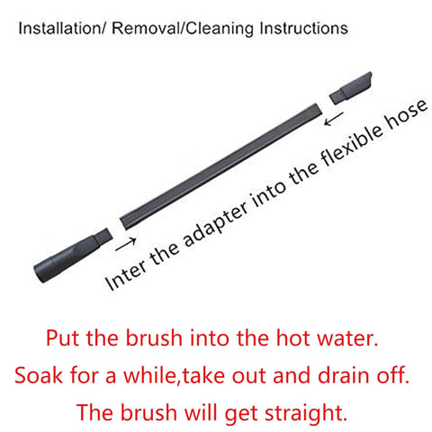 Flexible Crevice Cleaning Tool Attachment For Vacuum Hoses 25 Inch Reach Universal Fit With Standard One And One Quarter Inch And One And Three Eighths Inch Inlets Removable Brush Head For Home And Car Detailing Deep Reach Precision Cleaning