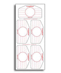 500 Count Universal Iron Labels Pack With Multi Impact Readings Easy Peel Adhesive No Residue Accurate Impact Tracking For Iron Tests And Repairs Reliable image showing six adhesive labels on sheet.