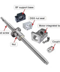 SFU2010 Ball Screw Nut Kit For CNC Engravers 2000mm showing lead screw, nut, coupling, and support bases.