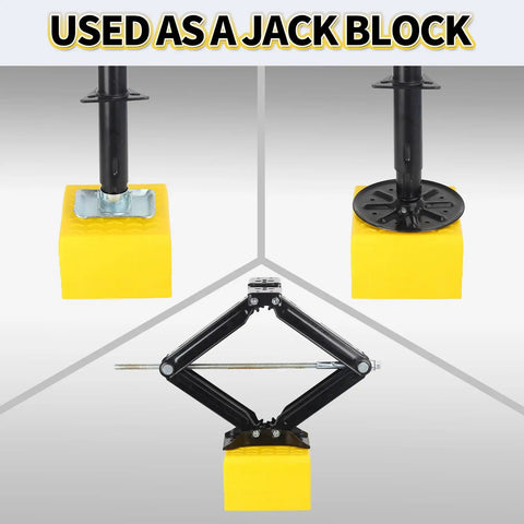 Top Shelf RV Leveling Blocks 12 Pack Stackable Jack Pads with interlocking grip used as a jack block with a sturdy base.