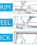 Instruction steps for installing Cordless Room Darkening Pleated Paper Shade Gray 36x72 Inches Pack Of 6 No Tools Needed