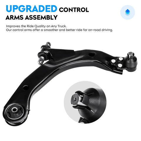 Front Lower Control Arm With Ball Joint Kit For 2003-2010 Saturn Ion FE1 Suspension, 2005-2010 Chevy Cobalt, 2006-2011 Chevy HHR, 2007-2010 Pontiac G5, 2005-2006 Pontiac Pursuit black steel arm with ball joint