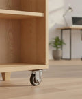 Wooden cabinet on Locking Casters for Heavy Furniture With TPR Rubber Plate Wheels and Chrome Plated Steel Brakes, 1 Pack
