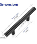 30 Pack 5 Inch Cabinet Pulls Matte Black Stainless Steel Kitchen Drawer Pulls Cabinet Handles dimensions chart
