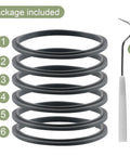 Six Pack Replacement Parts Sealing Gaskets For NutriBullet 900W Blenders Premium Silicone BPA Free Dishwasher Safe Gasket Set For Extractor Blade Replacements, six gray seals with pick