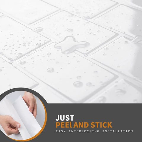 Thick 3.3mm Peel And Stick 12x12 White Subway Tile Backsplash Sheets Self Adhesive Heavy Duty With Beefed Up Coverage and hands