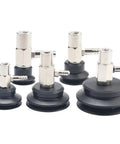 PAT Series One Layer Pneumatic Manipulator Suction Cup Chuck In Crisp White set of five sizes with metal connectors for factory automation.
