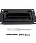 Concealed Recessed Pull Handle In Black Zinc Alloy Flush Mount Hidden Door Hardware with screws and screwdriver 95mm x 60mm