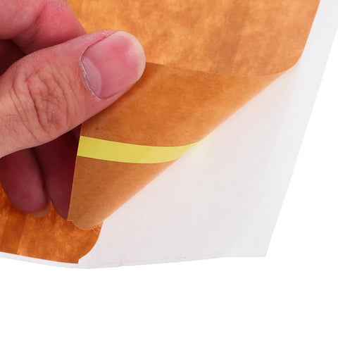 Peeling Heavy Duty Paper Packing Tape For Boxes With Easy Tear Strip And Writable Surface shows adhesive and backing