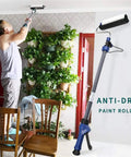Top Notch Storage Injection Paint Roller Set With Built In Pipette For A Slick No Mess Polyurethane Finish Includes Four Heavy Duty Decorative Cylinders in use for ceiling painting.