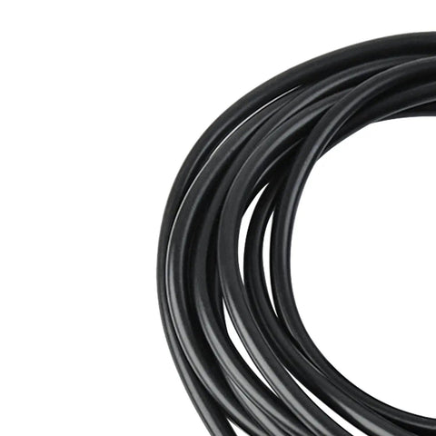 Close-up of 157-inch hose from Chrysler Dodge Ram Windshield Washer Nozzle Kit Replacement With 157 Inch Windshield Fluid Hose 2 Sprayer Nozzles With Gaskets And 6 Hose Connectors Blue.