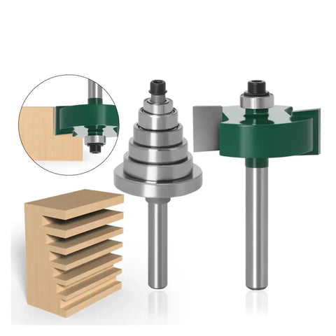 1 Pc 1 4 Inch Rabbet Router Bit Set With 6 Bearings Tenon Cutter And Anti Kickback Design For Woodworking Pros Who Need Smooth Cuts Up To 1 2 Inch Depth Fast on wood and cut design.