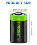 Top Shelf 3.6V Half AA LS 14250 ER14250 Lithium Batteries With Rated 1200 Mah, size showing diameter 14.5mm and height 25mm.