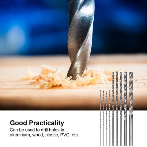 Cool 9Pc Extra Long HSS Twist Drill Set For Wood And Plastic Projects With High Performance Bits That Are Tough As Nails And Ready To Tackle Any Home Repair Job Fast, HSS twist drill bit set for wood, plastic and aluminum