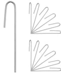 120 Pack Drip Tubing Stakes 5 Inch Galvanized Steel Landscape Staples for One Quarter Inch or One Eighth Inch Tubing displayed