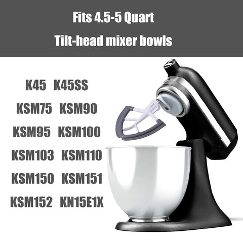 Game-Changing Flex Edge Beater for Tilt-Head Stand Mixers With Silicone Edge And Die-Cast Aluminum Body Fits 4.5-5 Quart Bowls Easy