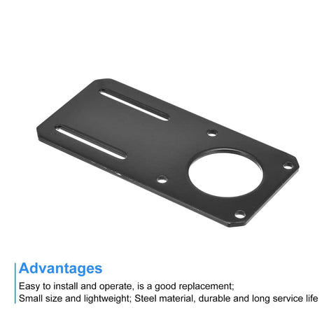 Heavy Duty Nema 23 Stepper Motor Mount Bracket 132x65mm Holder For NEMA 23 Motors 3mm Steel Plate With Welded Side Bars Easy Install Rock Solid Mounting For Precision CNC And 3D Printer Drives, black steel bracket