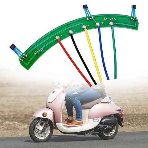 Durable Bike Motor Circuit Board With 215 Hall Sensor for E Scooter; PCB Hall plate above electric scooter in motion.