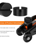 Tough As Nails Rubber Jack Pads Two Pack Universal Pinch Weld Savers on a floor jack for improved grip and scratch-free lifting.