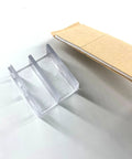 5 Pack Clear Plastic Bottom Guides for Sliding Shower Doors With 1/2 Inch Channels, Snap-In Design, Double-Sided Adhesive Backing
