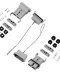 IP68 Waterproof 50 Amp Battery Quick Connect and Disconnect Kit for 6 to 8 Gauge Jumper Cables Beefed Up Heavy Duty Marine Grade Recovery Winch and Towing Systems in Grey, components view