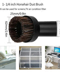 1.25 Inch Vacuum Attachment Kit With Horsehair Brushes, 1 1/4 inch dust brush, ideal for screens and filters, 32mm diameter